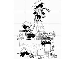 IXXI Brandweer, Fiep Westendorp - 80 x 100 cm - Gratis ophangtool - Grote wanddecoratie en posters - Speels, Cartoonesk, Illustraties, Kinderkamer