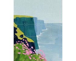 IXXI Cliffs of Moher, Henry Rivers - 80 x 100 cm - Gratis ophangtool - Grote wanddecoratie en posters - Illustraties, Digitale Kunst, Kleurrijk