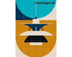 IXXI Copenhagen 26, Bo Lundberg - 100 x 140 cm - Gratis ophangtool - Grote wanddecoratie en posters - Geometrische Kunst, Illustraties, Kleurrijk