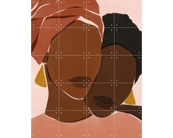 IXXI Coussi Cousine, Sacrée Frangine - 80 x 100 cm - Gratis ophangtool - Grote wanddecoratie en posters - Illustraties, Abstract, Minimalistisch