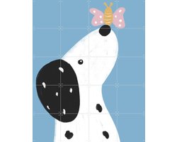 IXXI Dalmatian with a Butterfly, BAINAI - 80 x 100 cm - Gratis ophangtool - Grote wanddecoratie en posters - Illustraties, Cartoonesk, Fantasierijk