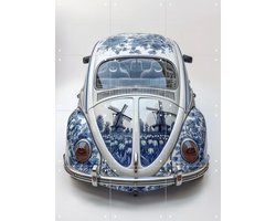 IXXI Delfts Blauwe Kever 3, Margriet Hulsker - 60 x 80 cm - Gratis ophangtool - Grote wanddecoratie en posters - Illustraties, Vintage, Studeerkamer