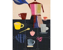 IXXI Espresso 8, Signorinah - 60 x 80 cm - Gratis ophangtool - Grote wanddecoratie en posters - Illustraties, Speels, Gemengde Technieken, Collage