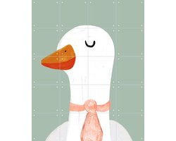 IXXI Fancy Goose, BAINAI - 80 x 100 cm - Gratis ophangtool - Grote wanddecoratie en posters - Fantasierijk, Speels, Cartoonesk, Illustraties