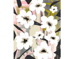 IXXI Field of Flowers, Bohomadic Studio - 80 x 100 cm - Gratis ophangtool - Grote wanddecoratie en posters - Digitale Kunst, Speels, Illustraties