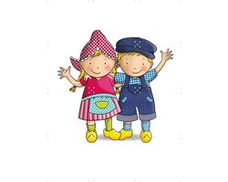 IXXI Fien & Teun: altijd samen, Fien & Teun & Van Hoorne Studios - 60 x 80 cm - Gratis ophangtool - Grote wanddecoratie en posters - Kleurrijk