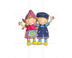 IXXI Fien & Teun: altijd samen, Fien & Teun & Van Hoorne Studios - 60 x 80 cm - Grote wanddecoratie en posters - Kleurrijk, Fantasierijk