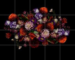 IXXI Flower Explosion, Sander van Laar - 100 x 80 cm - Gratis ophangtool - Grote wanddecoratie en posters - Fotografie, Klassiek, Slaapkamer