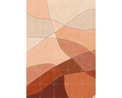 IXXI Flowing Lines And Warm Earth Tones, Elena Ristova & Various - 100 x 140 cm - Gratis ophangtool - Grote wanddecoratie en posters - Digitale Kunst