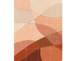 IXXI Flowing Lines And Warm Earth Tones, Elena Ristova & Various - 80 x 100 cm - Gratis ophangtool - Grote wanddecoratie en posters - Digitale Kunst