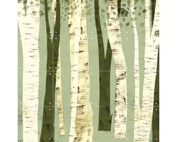 IXXI Forest Mint, Lotte Dirks - 80 x 80 cm - Gratis ophangtool - Grote wanddecoratie en posters - Grafisch Ontwerp, Illustraties, Minimalistisch