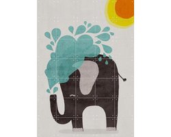 IXXI Funny elephant, Treechild & Various - 100 x 140 cm - Gratis ophangtool - Grote wanddecoratie en posters - Grafisch Ontwerp, Speels, Digitale