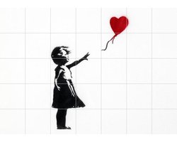IXXI Girl with balloon, Banksy - 140 x 100 cm - Gratis ophangtool - Grote wanddecoratie en posters - Grafisch Ontwerp, Pop art, Street art