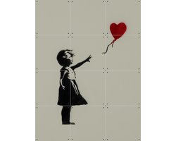 IXXI Girl with Balloon green, Banksy - 60 x 80 cm - Gratis ophangtool - Grote wanddecoratie en posters - Street art, Illustraties, Pop art, Houtsnede