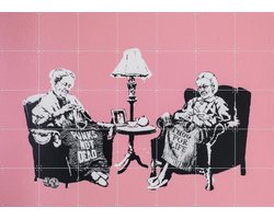 IXXI Grannies, Banksy - 140 x 100 cm - Gratis ophangtool - Grote wanddecoratie en posters - Modern, Collage, Street art, Speels, Pop art, Woonkamer