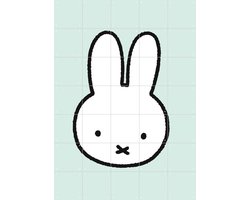 IXXI Hallo Nijntje Groen, Nijntje - 100 x 140 cm - Gratis ophangtool - Grote wanddecoratie en posters - Minimalistisch, Illustraties, Speels