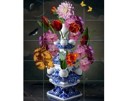 IXXI Heinen Delfts Blauw bright, Sander van Laar - 80 x 100 cm - Grote wanddecoratie en posters - Kleurrijk, Klassiek, Fotografie, Woonkamer
