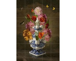IXXI Heinen Delfts Blauw classic, Sander van Laar - 100 x 140 cm - Gratis ophangtool - Grote wanddecoratie en posters - Fotografie, Klassiek,