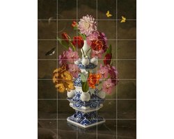 IXXI Heinen Delfts Blauw classic, Sander van Laar - 100 x 140 cm - Gratis ophangtool - Grote wanddecoratie en posters - Klassiek, Fotografie,