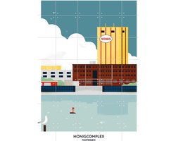 IXXI Honigcomplex, Studio Kars + Boom & Design Podium Nijmegen - 100 x 140 cm - Gratis ophangtool - Grote wanddecoratie en posters - Kleurrijk