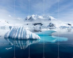 IXXI Icy waters around Paradise Bay, Antarctica, Jan Becke - 100 x 80 cm - Gratis ophangtool - Grote wanddecoratie en posters - Fotografie