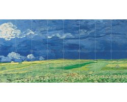 IXXI Korenveld onder onweerslucht (1890), Vincent van Gogh (1853 - 1890) & Van Gogh Museum - 160 x 80 cm - Gratis ophangtool - Grote wanddecoratie en