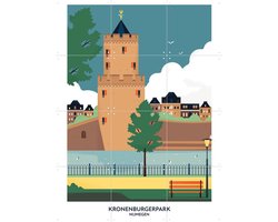 IXXI Kronenburgerpark, Studio Kars + Boom & Design Podium Nijmegen - 60 x 80 cm - Gratis ophangtool - Grote wanddecoratie en posters - Kleurrijk