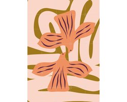 IXXI Lovebirds Coral Blush, Studio Wool - 100 x 140 cm - Gratis ophangtool - Grote wanddecoratie en posters - Speels, Illustraties, Abstract, Grafisch