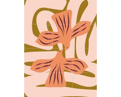IXXI Lovebirds Coral Blush, Studio Wool - 60 x 80 cm - Gratis ophangtool - Grote wanddecoratie en posters - Speels, Illustraties, Abstract, Grafisch