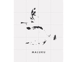 IXXI Maluku Island Map, Kunst in Kaart - 80 x 100 cm - Gratis ophangtool - Grote wanddecoratie en posters - Grafisch Ontwerp, Abstract