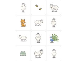IXXI Mike, Molly & Friends Collagebox, Mike & Molly & Van Hoorne Studios - 60 x 80 cm - Gratis ophangtool - Grote wanddecoratie en posters - Digitale
