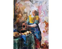 IXXI Milkmaid, Katrien van Driessche & Rijksmuseum 2.0 - 100 x 140 cm - Gratis ophangtool - Grote wanddecoratie en posters - Grafisch Ontwerp