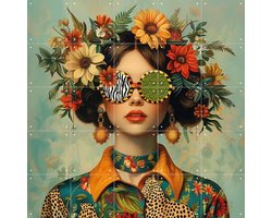 IXXI Miss Match, Mirjam Duizendstra - 100 x 100 cm - Gratis ophangtool - Grote wanddecoratie en posters - Fantasierijk, Illustraties, Surrealisme