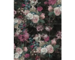 IXXI Moody Baroque Florals, Bloomery Decor - 80 x 100 cm - Gratis ophangtool - Grote wanddecoratie en posters - Vintage, Barok, Klassiek, Woonkamer