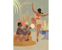 IXXI Music and Dance, Arty Guava - 100 x 140 cm - Gratis ophangtool - Grote wanddecoratie en posters - Grafisch Ontwerp, Speels, Kleurrijk