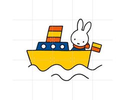 IXXI Nijntje Boot, Nijntje - 100 x 100 cm - Gratis ophangtool - Grote wanddecoratie en posters - Speels, Illustraties, Kleurrijk, Cartoonesk