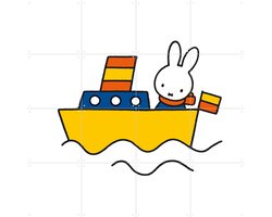 IXXI Nijntje Boot, Nijntje - 80 x 80 cm - Grote wanddecoratie en posters - Kleurrijk, Speels, Cartoonesk, Illustraties, Kinderkamer, Babykamer, Boten
