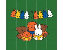 IXXI Nijntje Feest, Nijntje - 100 x 100 cm - Grote wanddecoratie en posters - Kleurrijk, Speels, Illustraties, Cartoonesk, Kinderkamer, Babykamer