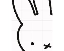 IXXI Nijntje Kiekeboe, Nijntje - 80 x 100 cm - Gratis ophangtool - Grote wanddecoratie en posters - Line art, Fantasierijk, Illustraties