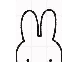 IXXI Nijntje Oren, Nijntje - 60 x 80 cm - Gratis ophangtool - Grote wanddecoratie en posters - Illustraties, Line art, Minimalisme, Speels