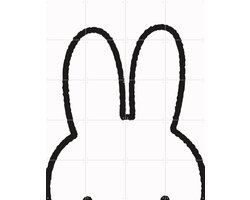 IXXI Nijntje Oren, Nijntje - 80 x 100 cm - Gratis ophangtool - Grote wanddecoratie en posters - Illustraties, Line art, Minimalisme, Speels