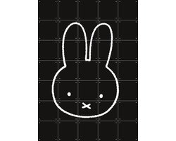 IXXI Nijntje Zwart-Wit, Nijntje - 100 x 140 cm - Gratis ophangtool - Grote wanddecoratie en posters - Minimalistisch, Line art, Illustraties, Speels