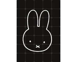 IXXI Nijntje Zwart-Wit, Nijntje - 100 x 140 cm - Grote wanddecoratie en posters - Minimalisme, Line art, Speels, Illustraties, Babykamer, Kinderkamer