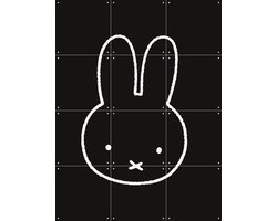 IXXI Nijntje Zwart-Wit, Nijntje - 60 x 80 cm - Grote wanddecoratie en posters - Minimalisme, Line art, Speels, Illustraties, Babykamer, Kinderkamer