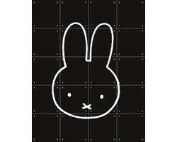 IXXI Nijntje Zwart-Wit, Nijntje - 80 x 100 cm - Gratis ophangtool - Grote wanddecoratie en posters - Minimalistisch, Line art, Illustraties, Speels