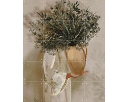 IXXI Olive lady, Ekaterina Zagorska - 80 x 100 cm - Gratis ophangtool - Grote wanddecoratie en posters - Aquarel, Eetkamer, Woonkamer, Stilleven
