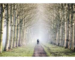 IXXI One Man Two Wheels, Claire Droppert - 140 x 100 cm - Gratis ophangtool - Grote wanddecoratie en posters - Naturalisme, Fotografie, Realisme