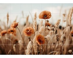 IXXI Orange Poppy Field, Treechild & Various - 140 x 100 cm - Gratis ophangtool - Grote wanddecoratie en posters - Naturalisme, Fotografie, Eetkamer