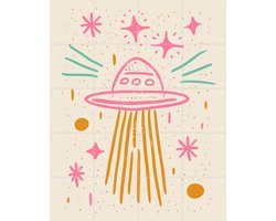 IXXI Pastel UFO, Treechild & Various - 80 x 100 cm - Gratis ophangtool - Grote wanddecoratie en posters Kinderkamer, Babykamer, Baby, Kinderen