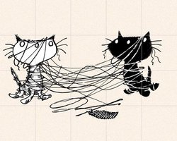 IXXI Pim & Pom 8, Fiep Westendorp - 100 x 80 cm - Gratis ophangtool - Grote wanddecoratie en posters - Speels, Cartoonesk, Illustraties, Line art